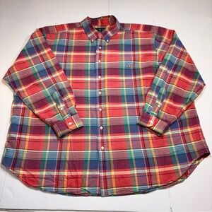 Ralph Lauren Shirt Mens 3XB Big Classic Fit Colorful Plaid LS Button Down